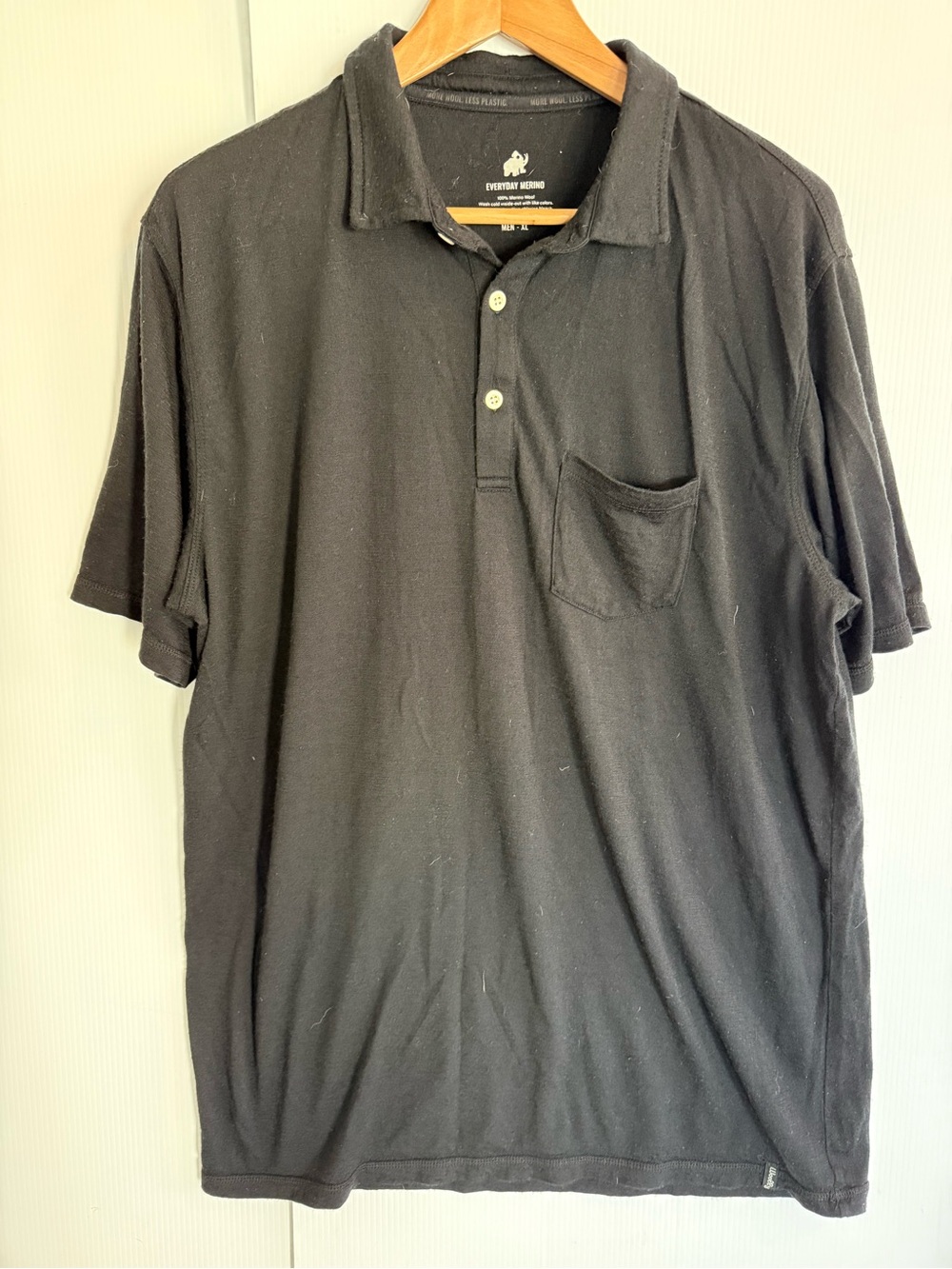 WOOLLY Black Wool Polo